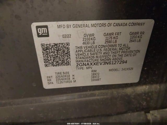 2022 CHEVROLET EQUINOX AWD PREMIER 9