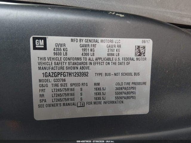 2017 CHEVROLET EXPRESS 3500 LT 9