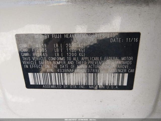 2017 SUBARU LEGACY 2.5I PREMIUM 9