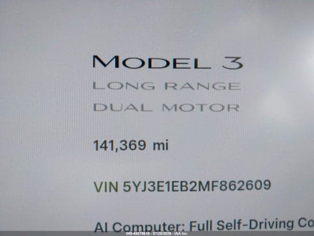 2021 TESLA MODEL 3 LONG RANGE 15