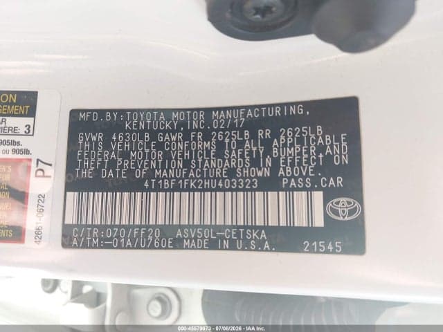 2017 TOYOTA CAMRY SE 9