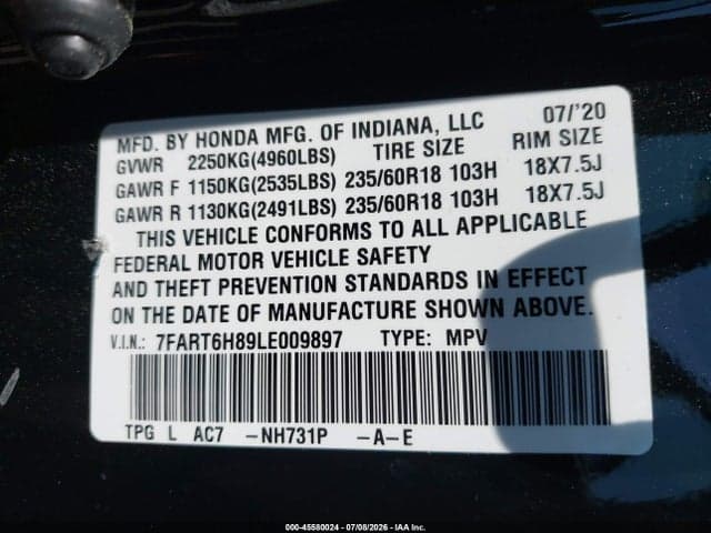 2020 HONDA CR-V HYBRID EX-L 9