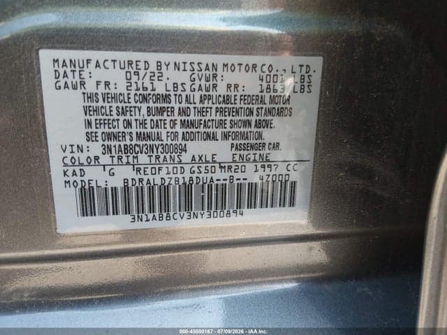 2022 NISSAN SENTRA SV XTRONIC CVT 9
