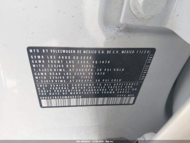 2025 VOLKSWAGEN TAOS 1.5T SE BLACK 9