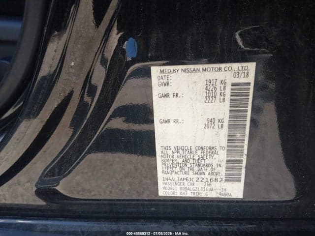2018 NISSAN ALTIMA 2.5 S 9