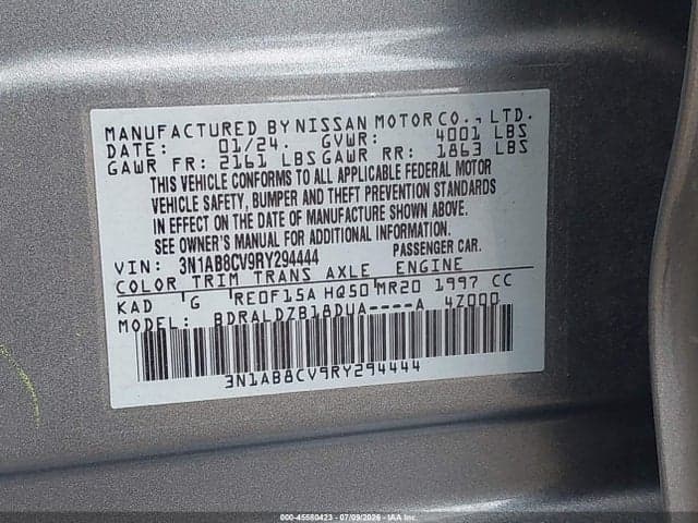2024 NISSAN SENTRA SV XTRONIC CVT 9