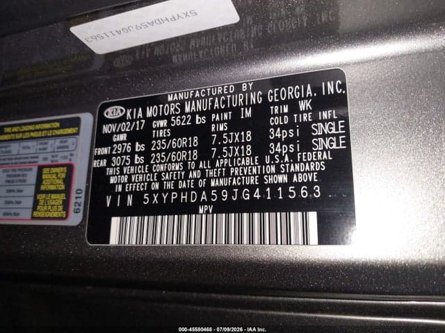 2018 KIA SORENTO 3.3L EX 9
