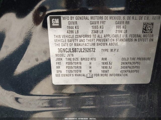 2018 CHEVROLET TRAX LT 9