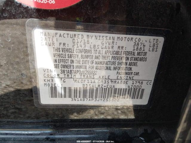 2018 NISSAN SENTRA SR 9