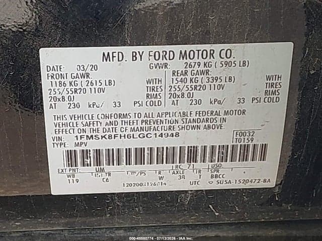 2020 FORD EXPLORER LIMITED 9