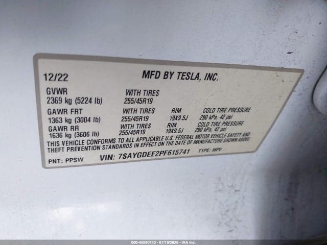 2023 TESLA MODEL Y AWD/LONG RANGE DUAL MOTOR ALL-WHEEL DRIVE 9