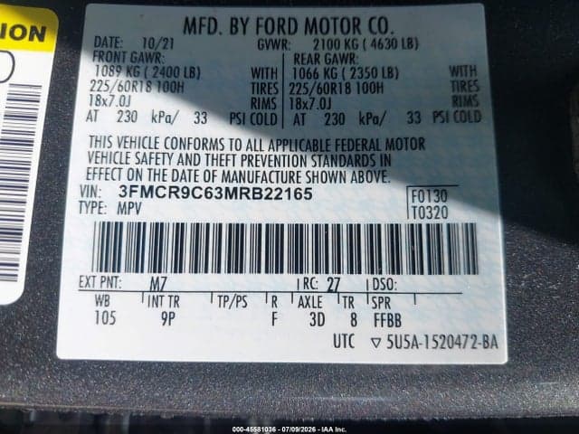 2021 FORD BRONCO SPORT OUTER BANKS 9