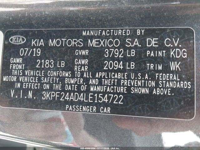 2020 KIA FORTE LXS 9