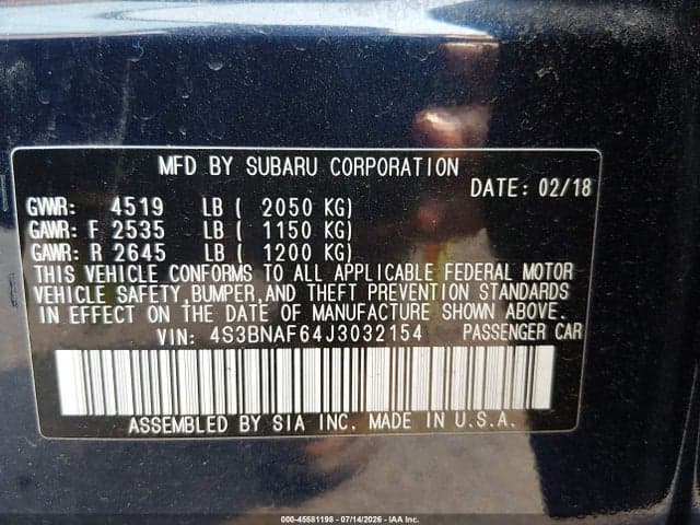 2018 SUBARU LEGACY 2.5I PREMIUM 9