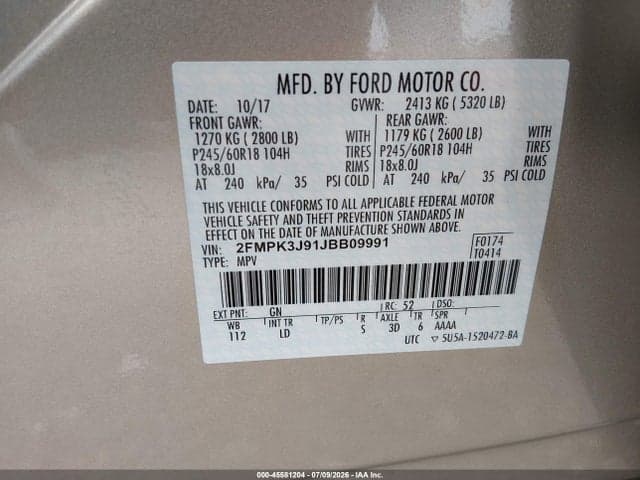 2018 FORD EDGE SEL 9