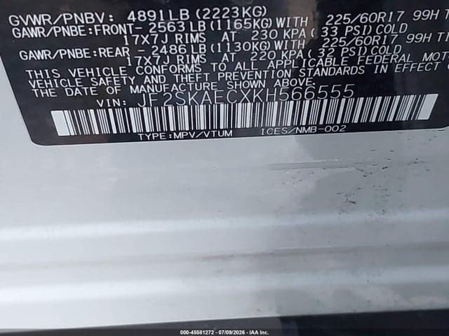 2019 SUBARU FORESTER PREMIUM 9