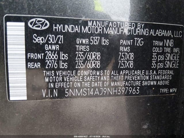 2022 HYUNDAI SANTA FE SE 9