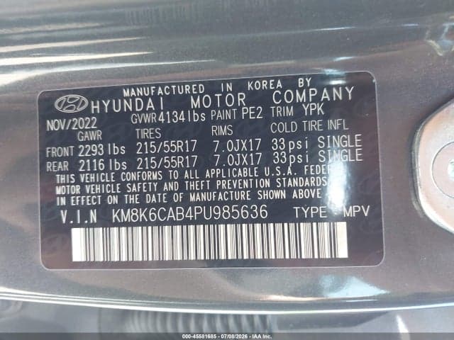 2023 HYUNDAI KONA SEL 9