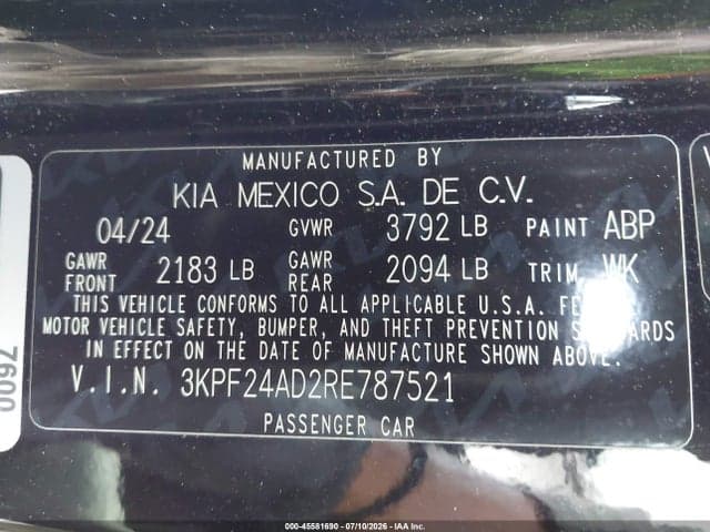 2024 KIA FORTE LX 9