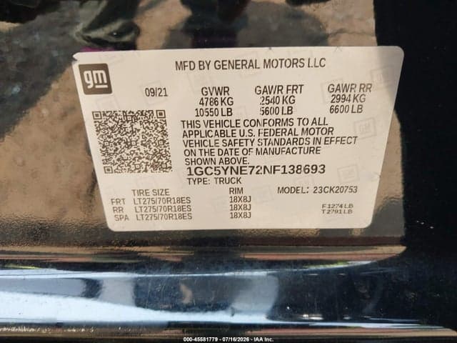 2022 CHEVROLET SILVERADO 2500HD 4WD STANDARD BED LT 8