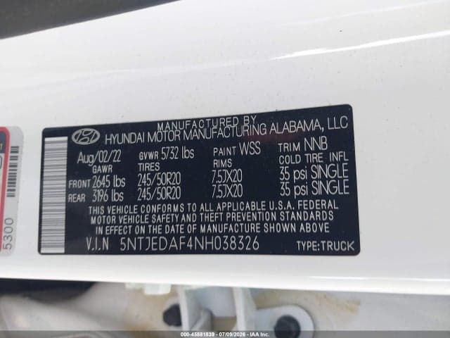 2022 HYUNDAI SANTA CRUZ LIMITED 9