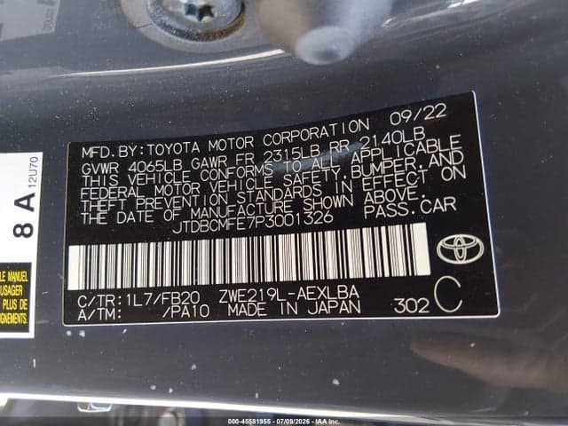 2023 TOYOTA COROLLA HYBRID LE 9