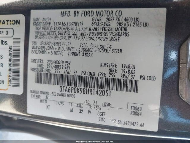 2017 FORD FUSION TITANIUM 9