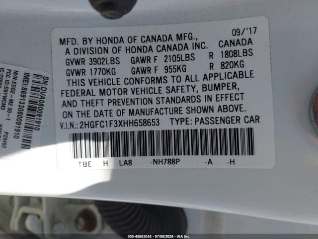 2017 HONDA CIVIC EX-T 9