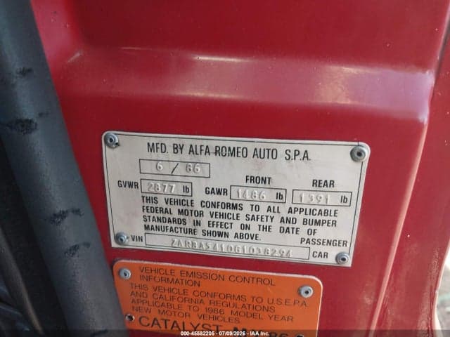 1986 ALFA ROMEO SPIDER 9