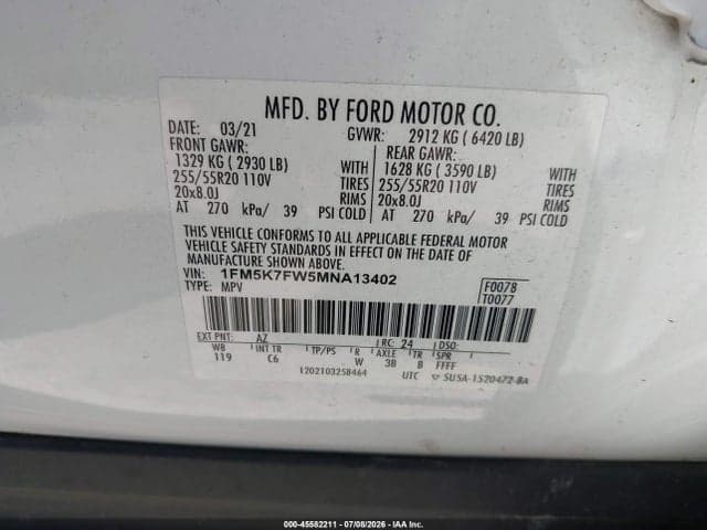 2021 FORD EXPLORER LIMITED 9