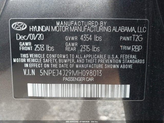 2021 HYUNDAI SONATA SEL PLUS 9