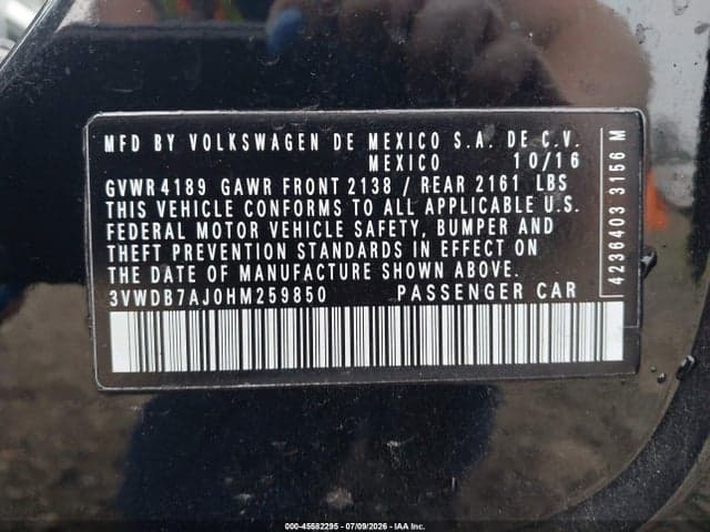 2017 VOLKSWAGEN JETTA 1.4T SE 9