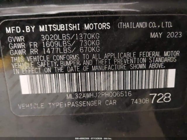 2023 MITSUBISHI MIRAGE BLACK EDITION 9