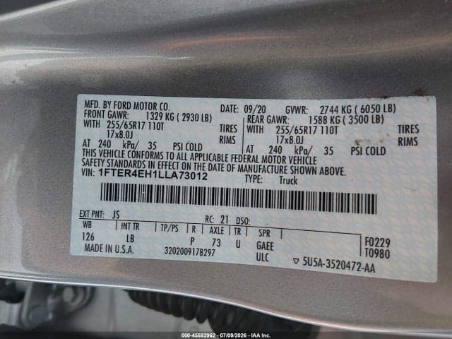 2020 FORD RANGER XLT 9
