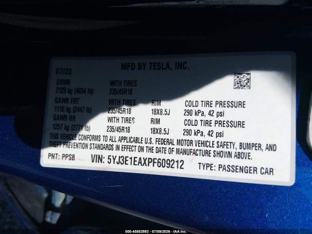 2023 TESLA MODEL 3 REAR-WHEEL DRIVE 9