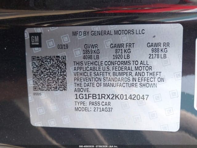 2019 CHEVROLET CAMARO 1LT 9