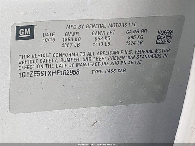 2017 CHEVROLET MALIBU 1LT 9