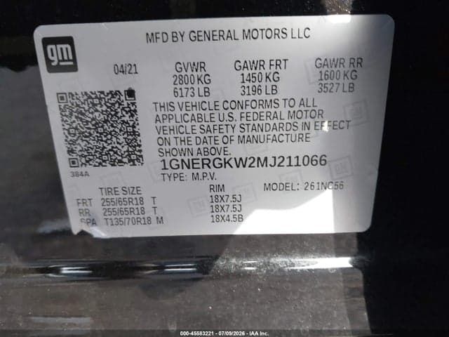 2021 CHEVROLET TRAVERSE FWD LT CLOTH 9