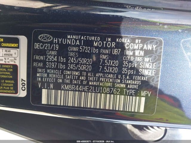 2020 HYUNDAI PALISADE SEL 9
