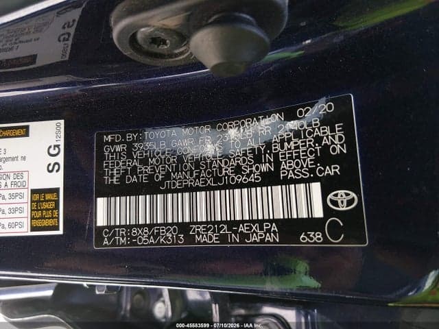 2020 TOYOTA COROLLA LE 9