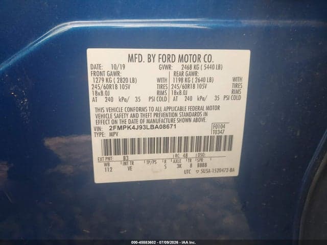 2020 FORD EDGE SEL 9