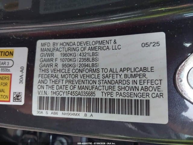 2025 HONDA ACCORD SE 9