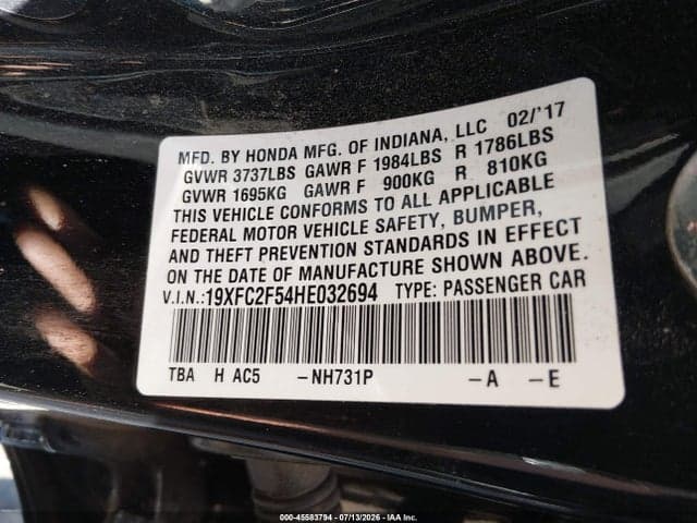 2017 HONDA CIVIC LX 9
