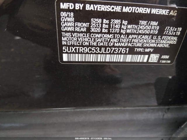 2018 BMW X3 XDRIVE30I 9