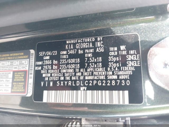 2023 KIA SORENTO X-LINE S 9