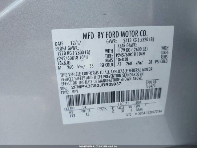 2018 FORD EDGE SE 9