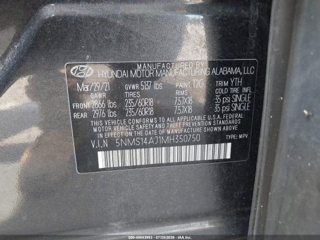 2021 HYUNDAI SANTA FE SE 9