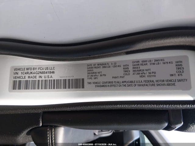2022 JEEP GRAND CHEROKEE L ALTITUDE 4X4 9