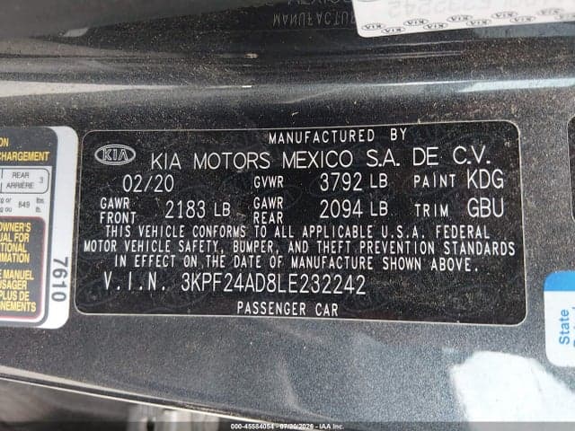 2020 KIA FORTE LXS 9