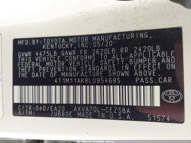 2020 TOYOTA CAMRY SE 9